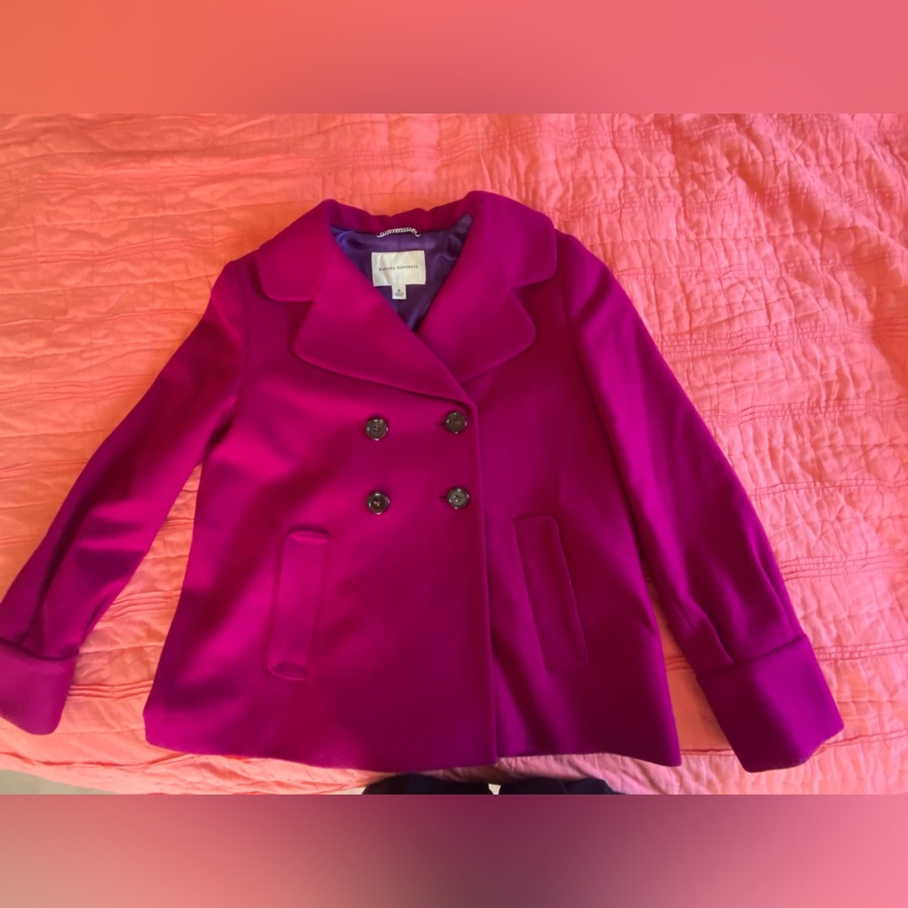 Banana Republic Fuchsia Pea Coat
